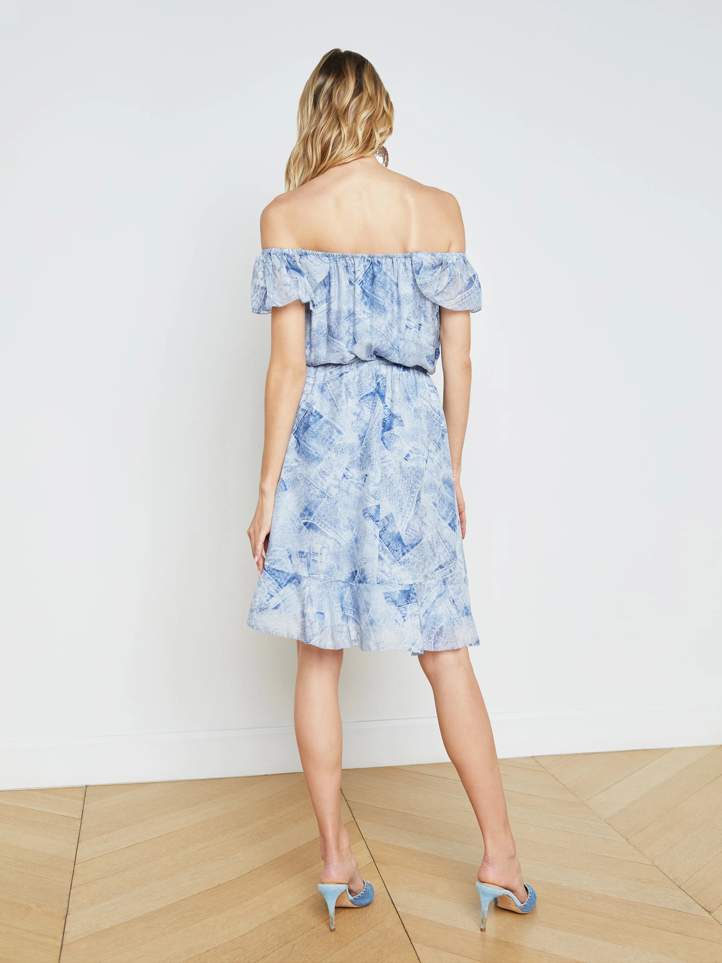 Leonie Silk Off-The-Shoulder Dress