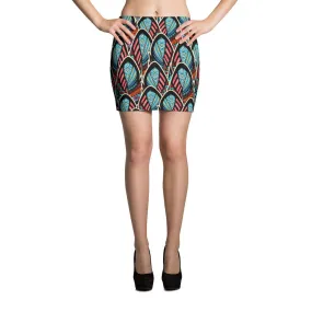 Mini Skirt - Abstract Feathers