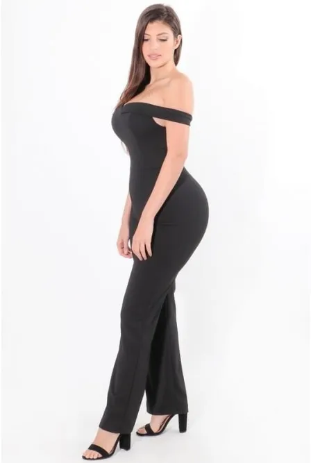 Off The Shoulder Wide Leg Jumpsuit