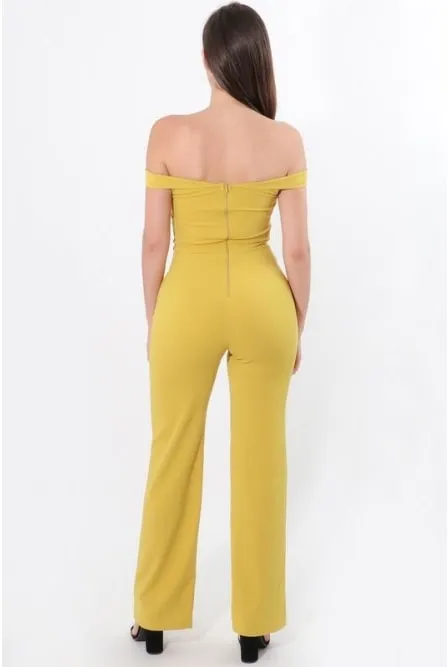 Off The Shoulder Wide Leg Jumpsuit