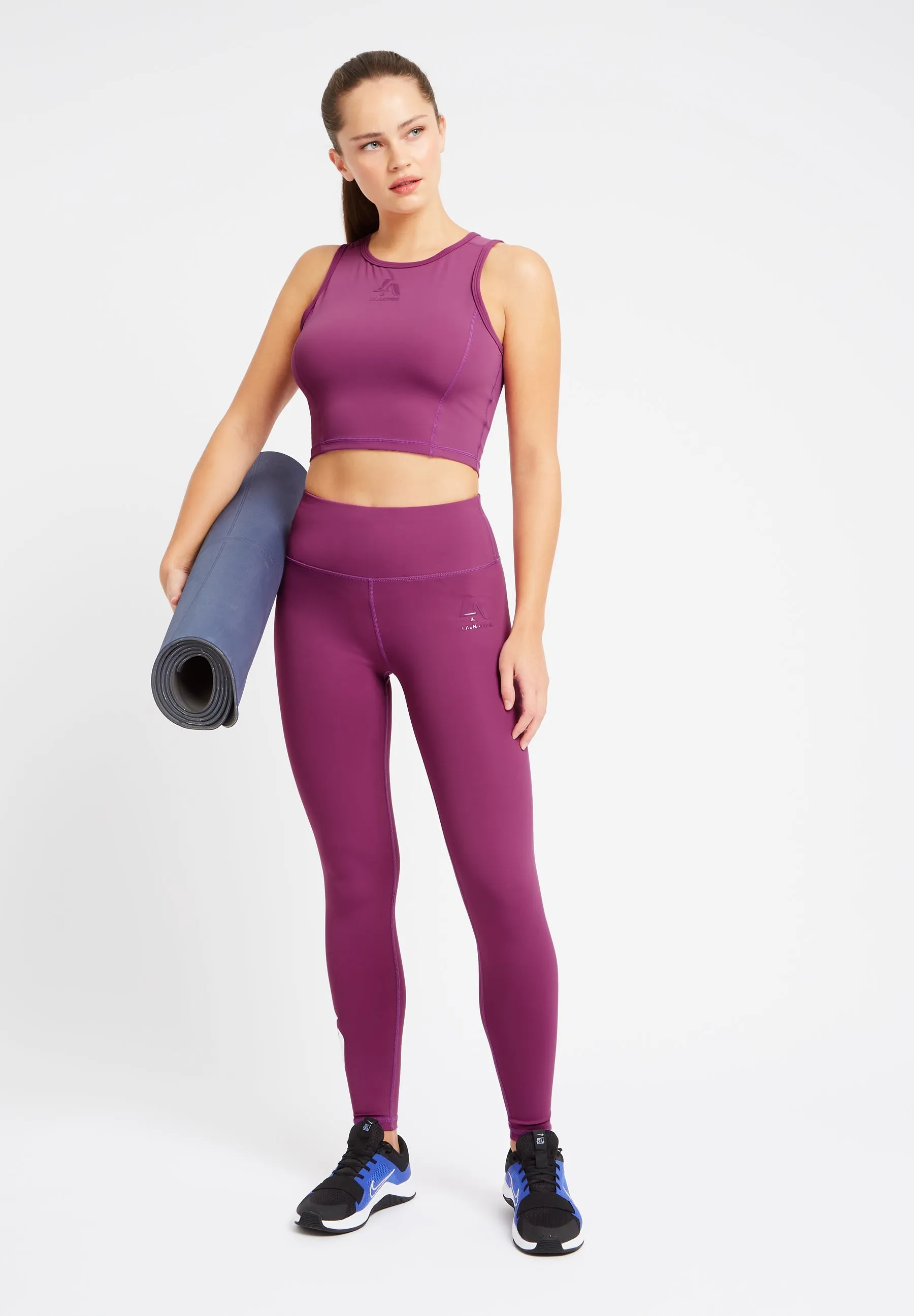 Performance Sleeveless Crop Top-Purple