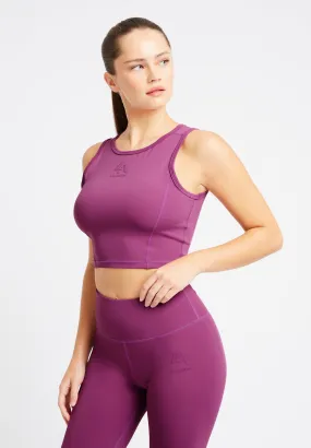 Performance Sleeveless Crop Top-Purple