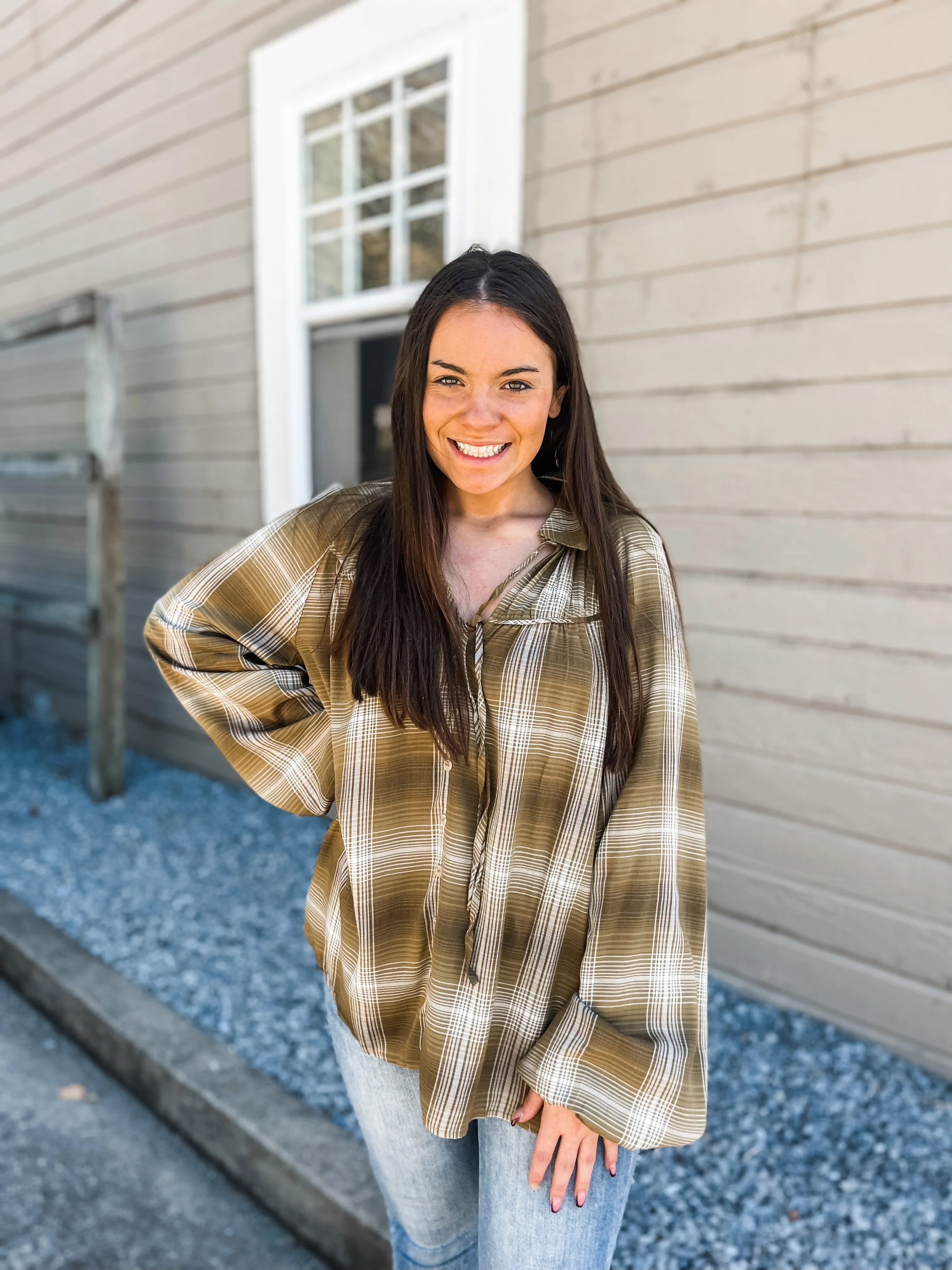 Pleasantly Plaid Blouse