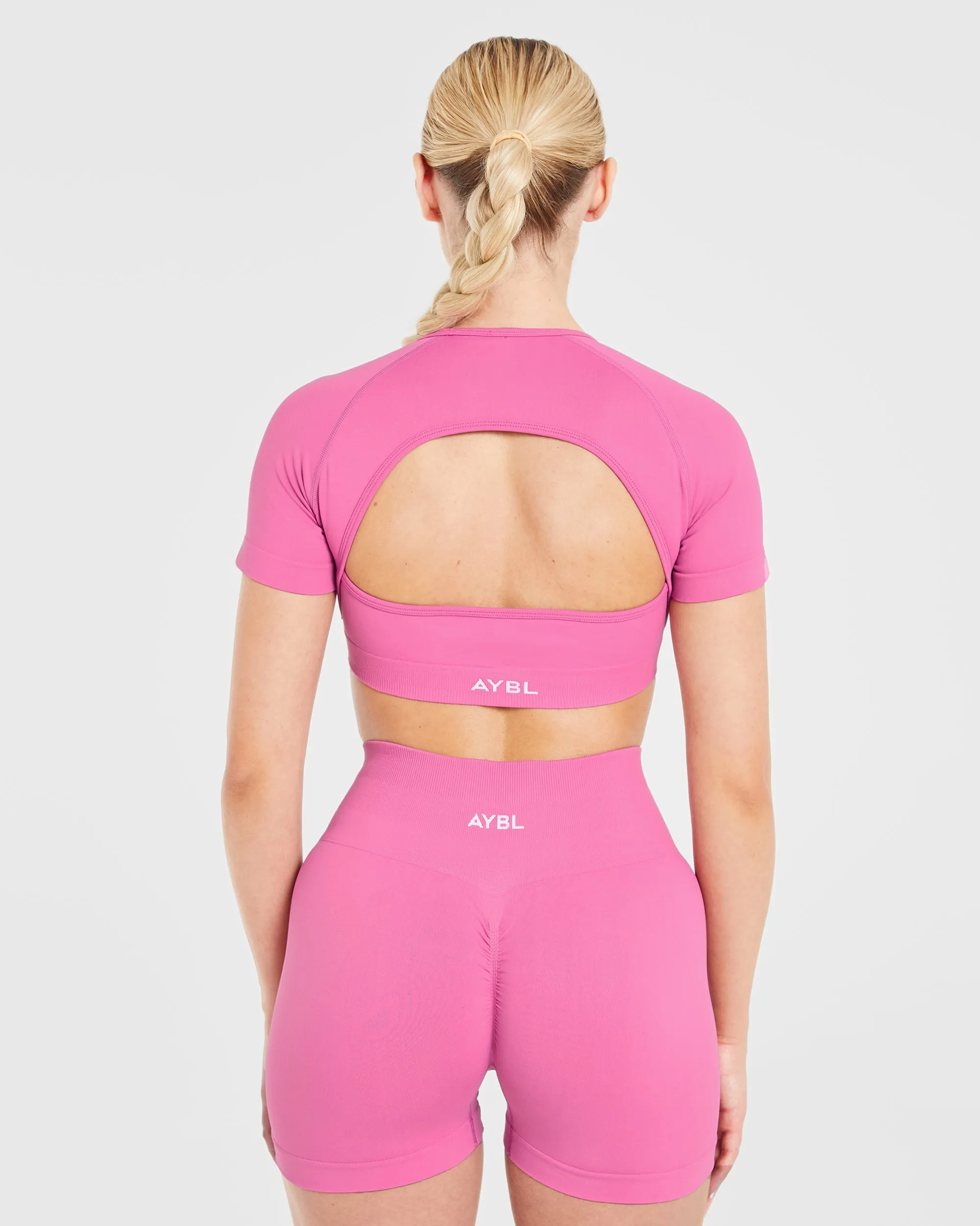 Power Seamless Crop Top - Pink