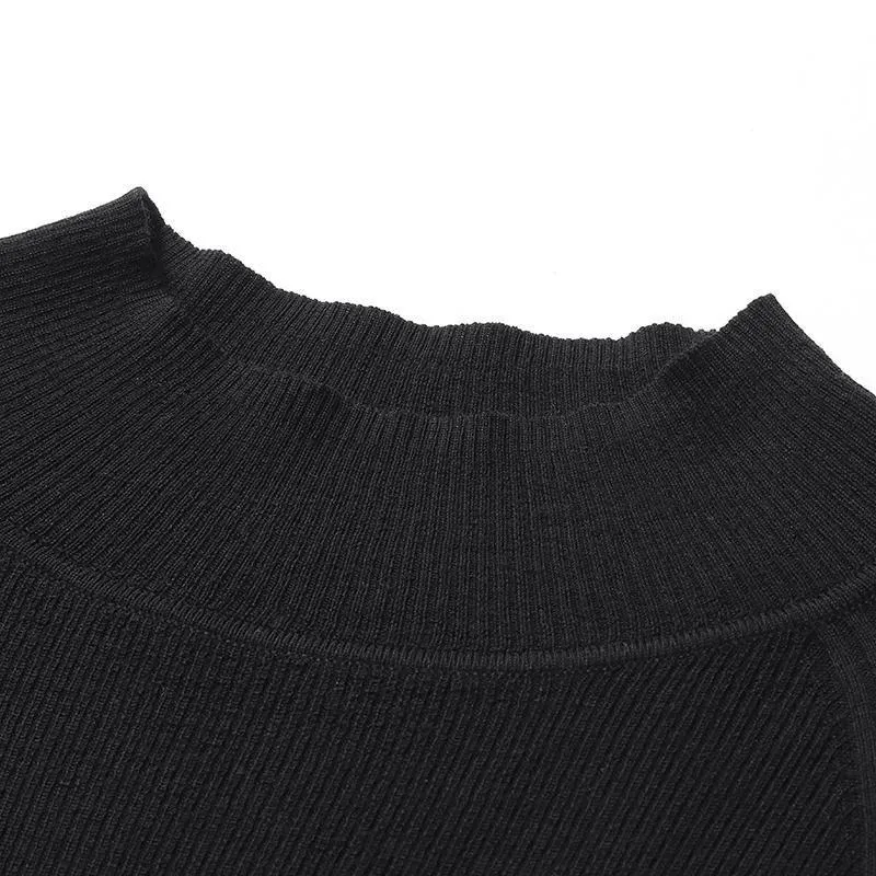 Pure Wool Mock Neck Sheath Sweater