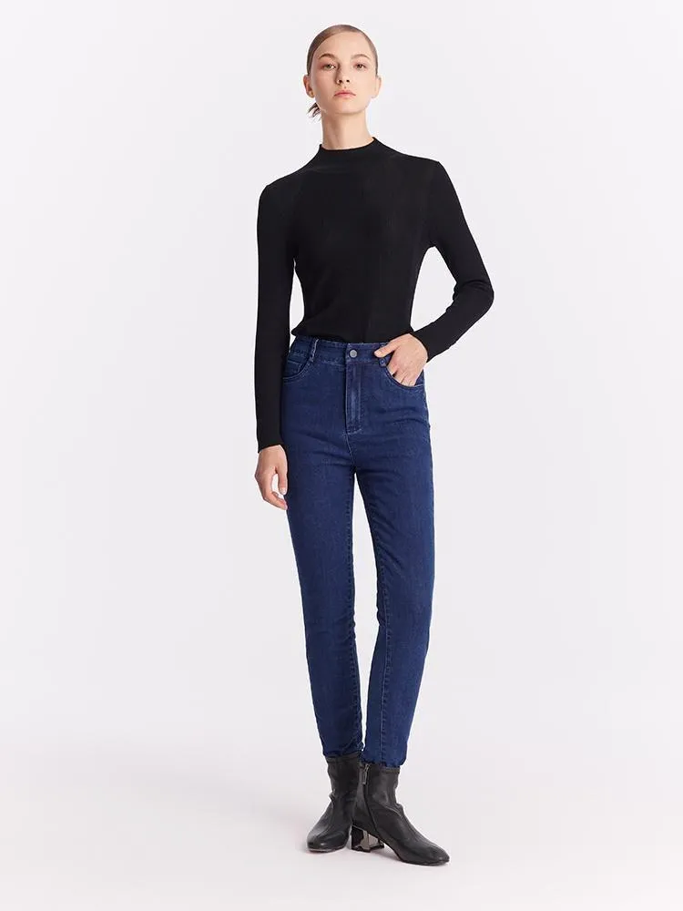 Pure Wool Mock Neck Sheath Sweater