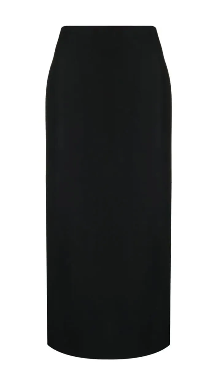 REAR-SLIT MIDI SKIRT