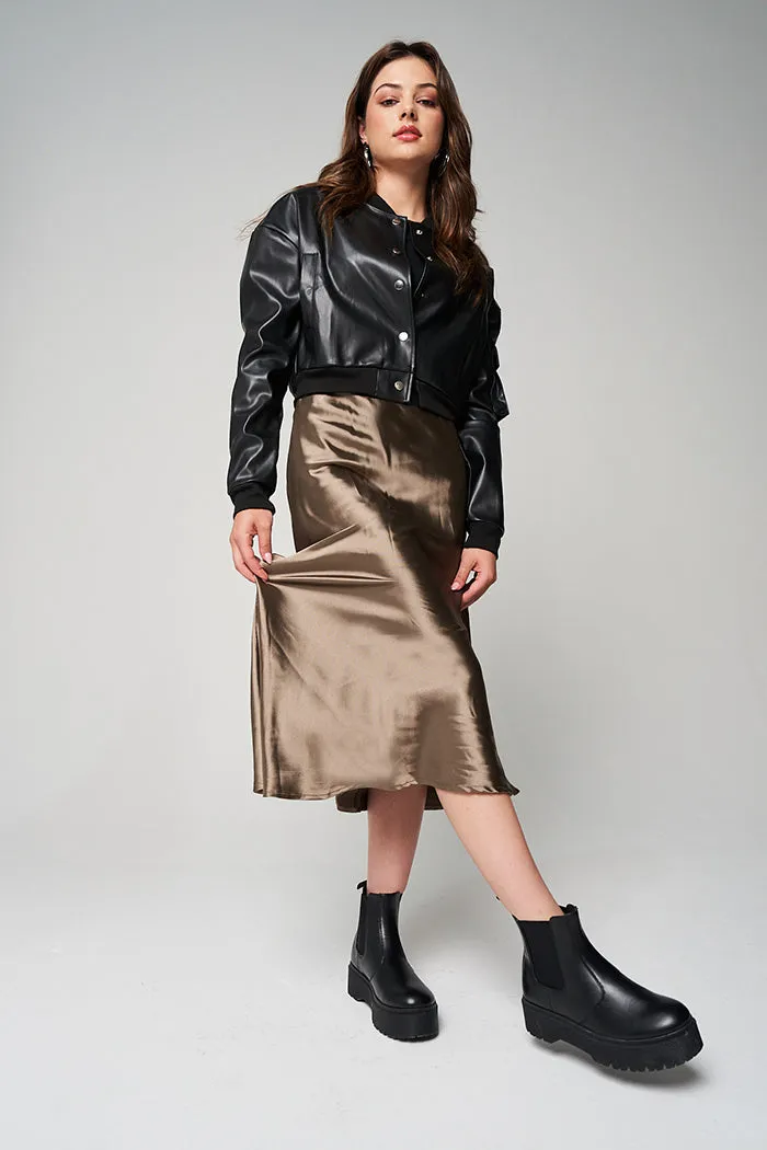 Satin Midi Skirt