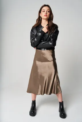 Satin Midi Skirt