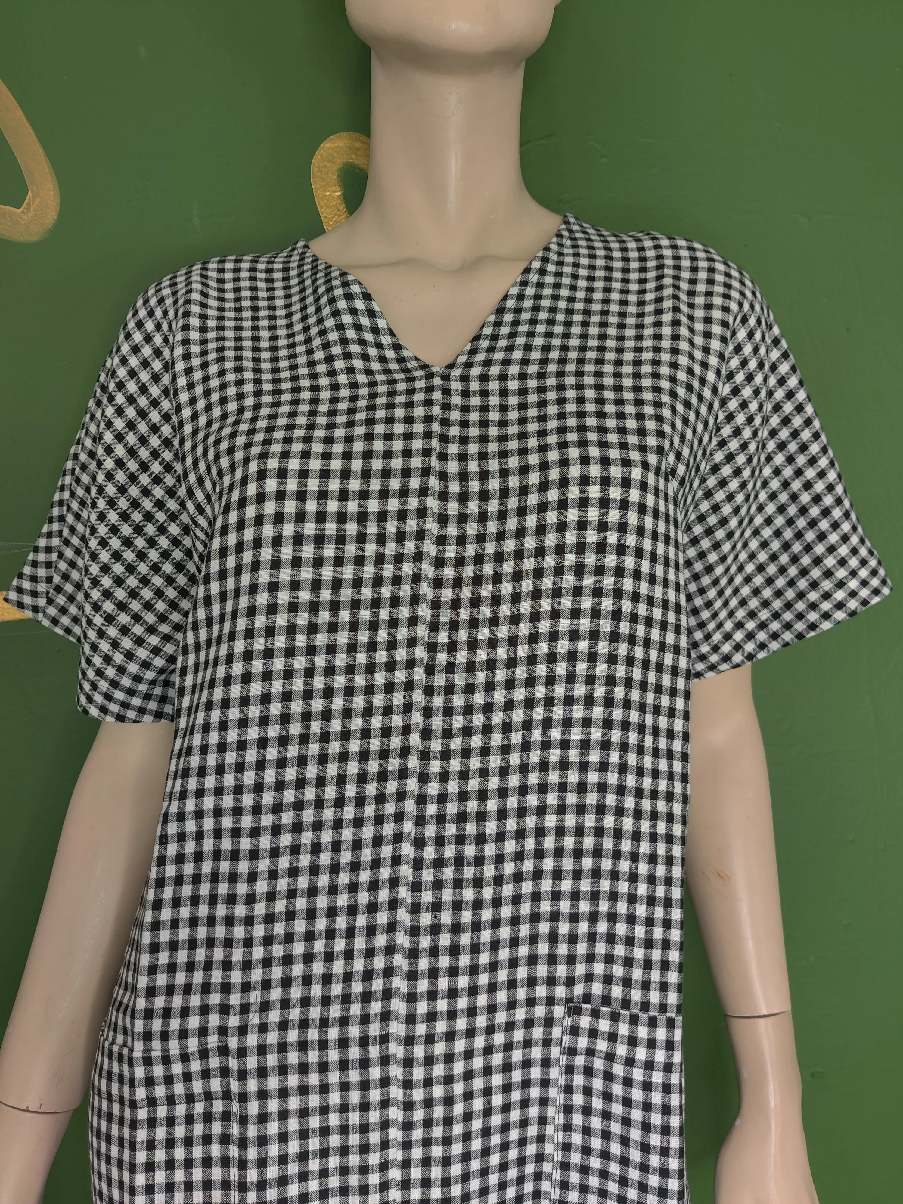 Shanea Black/White Gingham Dress