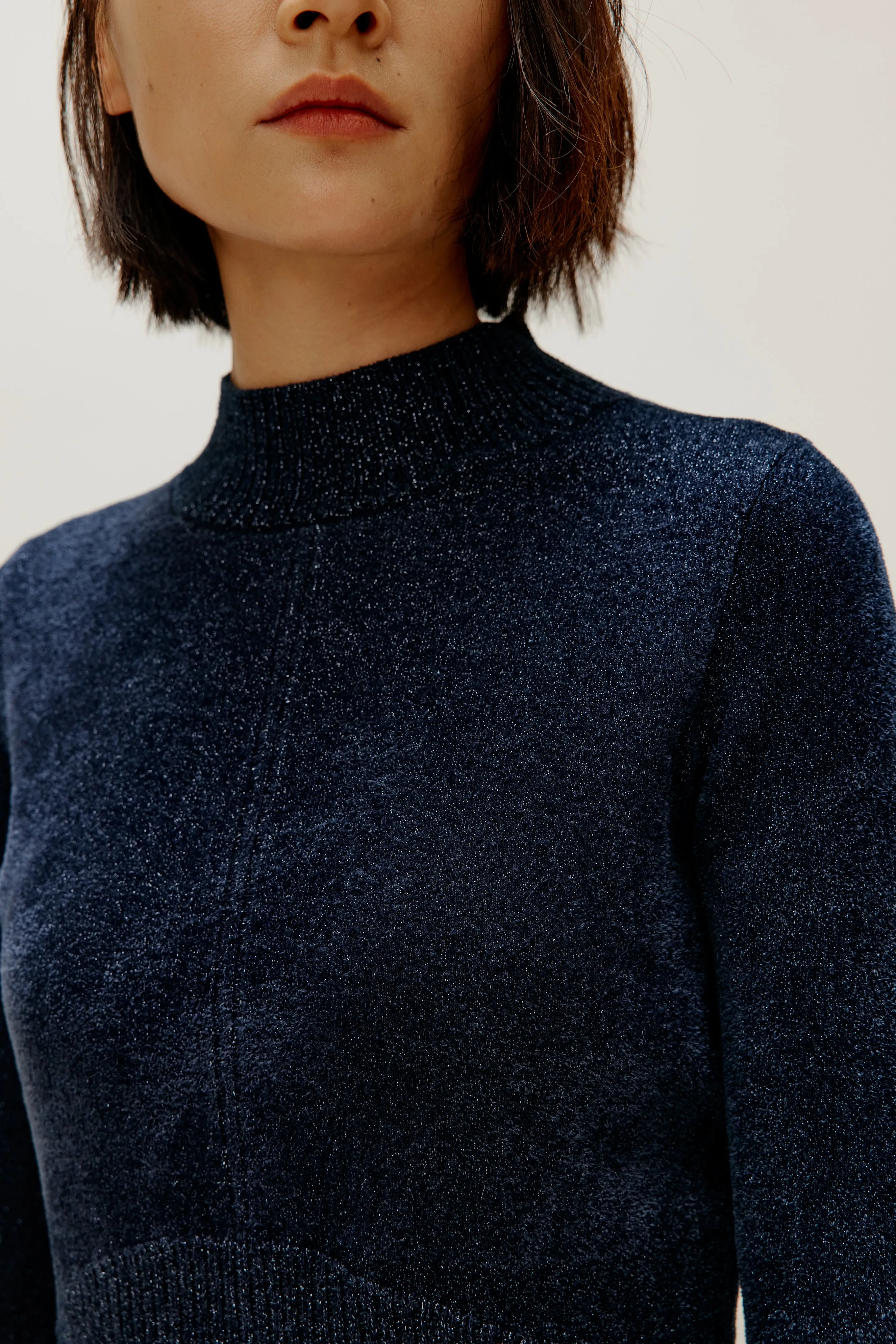 Shimmer Mock Neck Sweater