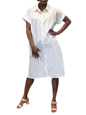 Shirt dress Cotton Poplin Shirt Dress in crisp white *monogram available