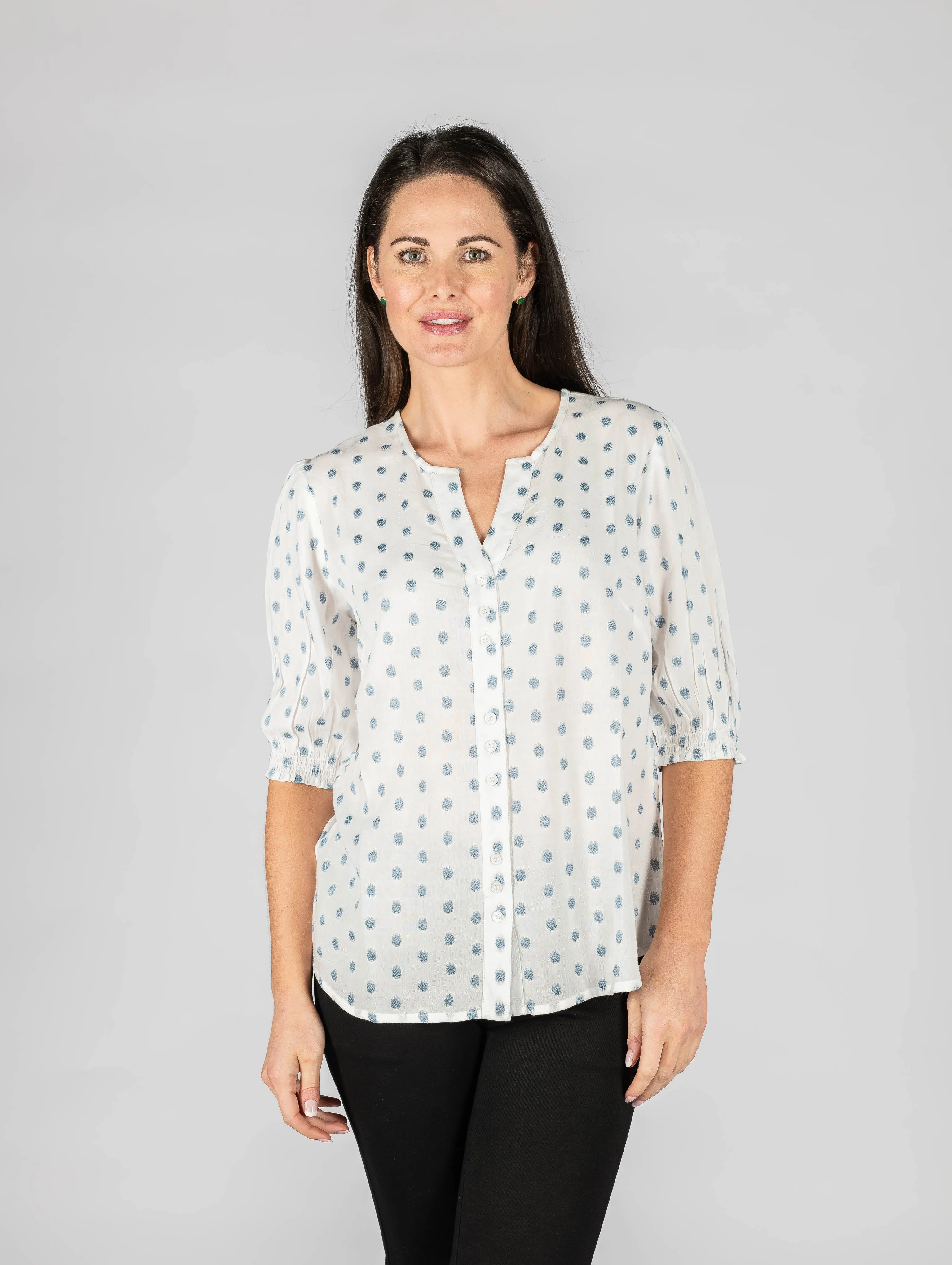 Spot Jacquard Blouse