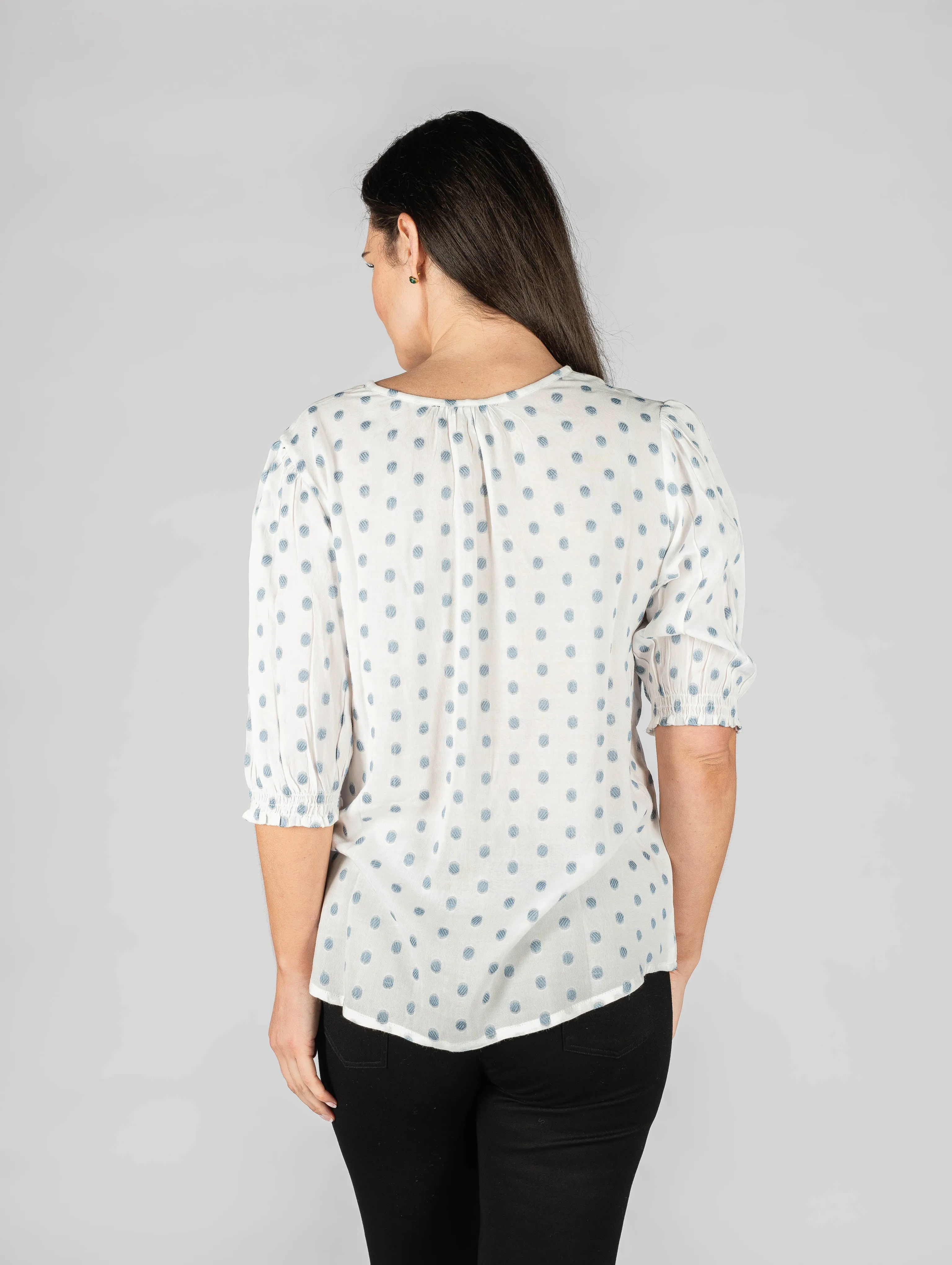 Spot Jacquard Blouse