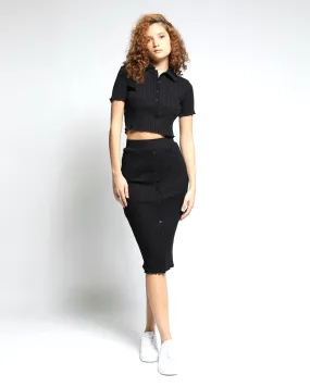 Sunnyside Lounge Rib Midi Skirt (FINAL SALE)