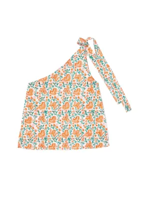 Tista Orange Printed Blouse