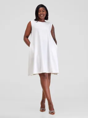 Vivo Basic Sleeveless Kena Tent Dress - White