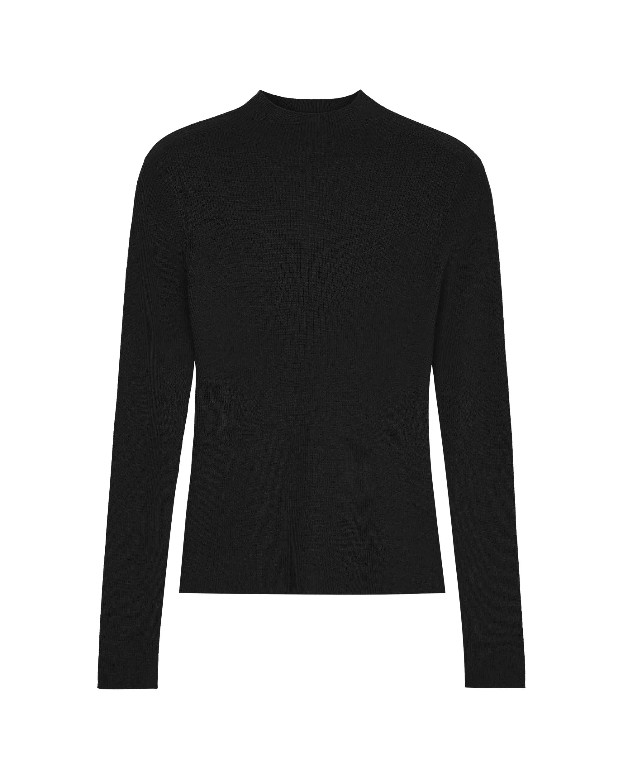 Washable Wool Mock Neck Sweater