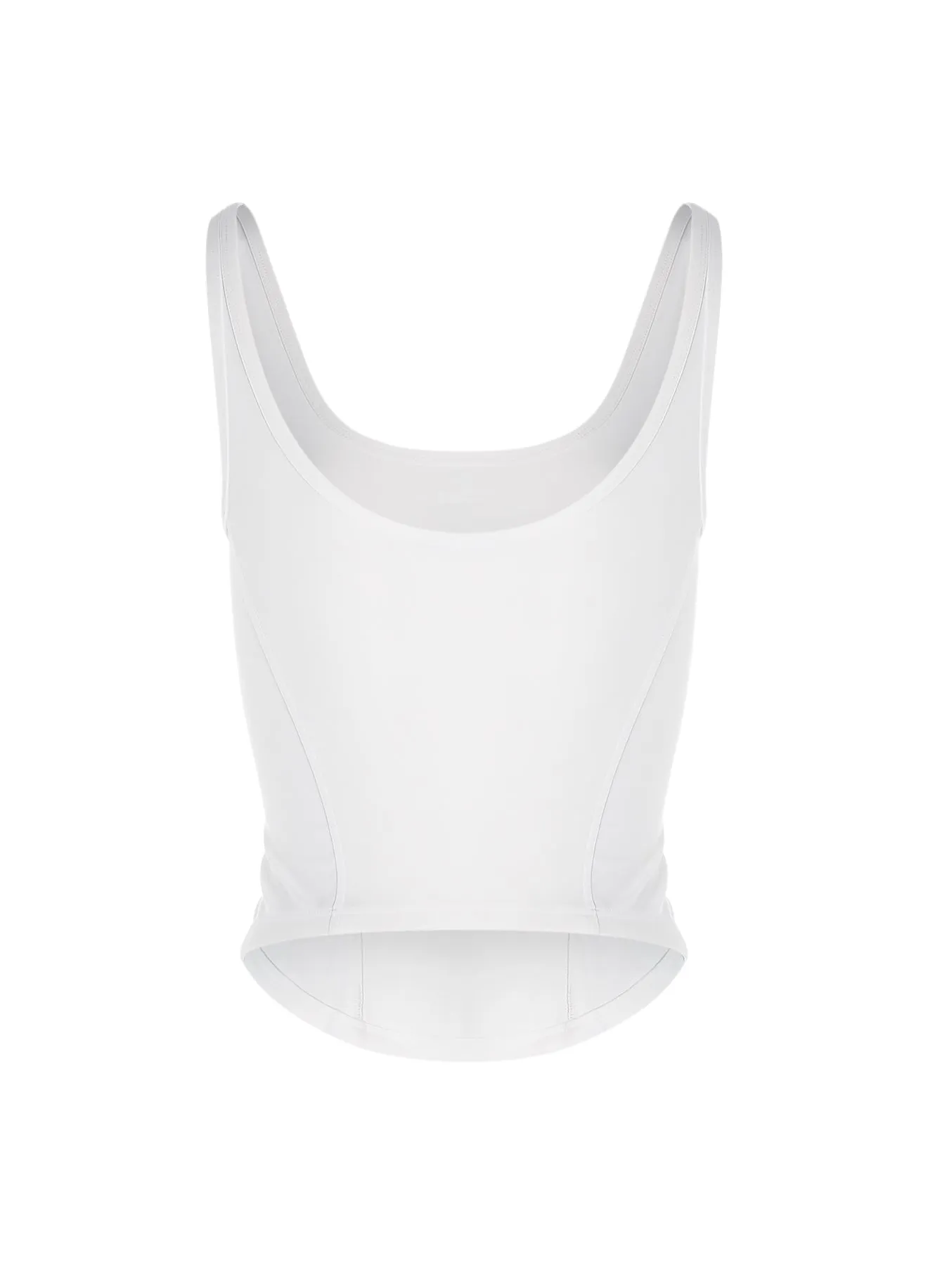 white corseted tank top