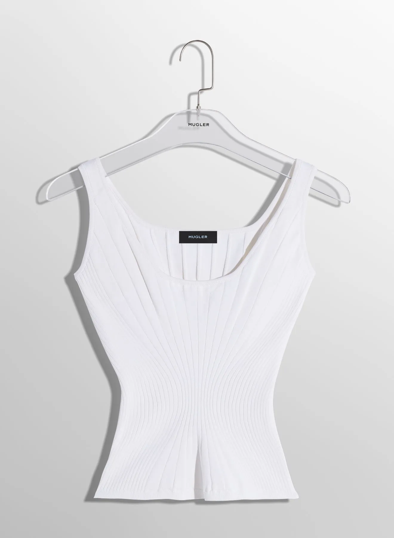 white sculpting knit tank top