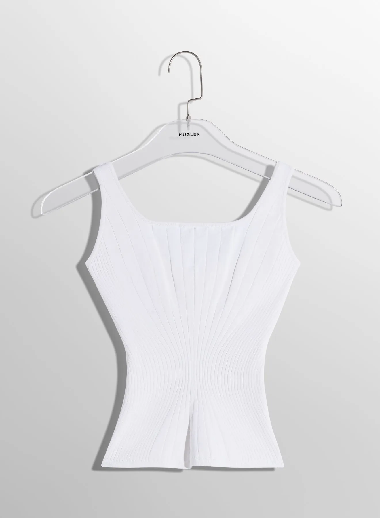 white sculpting knit tank top