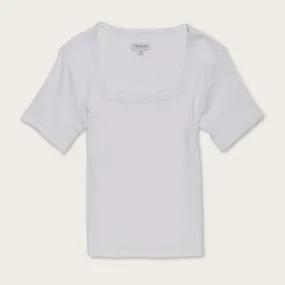 Women's Square Neck Pointelle Top